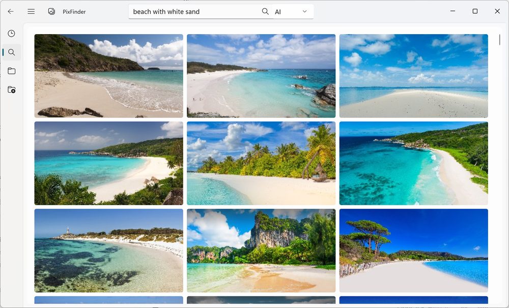 PixFinder AI search results